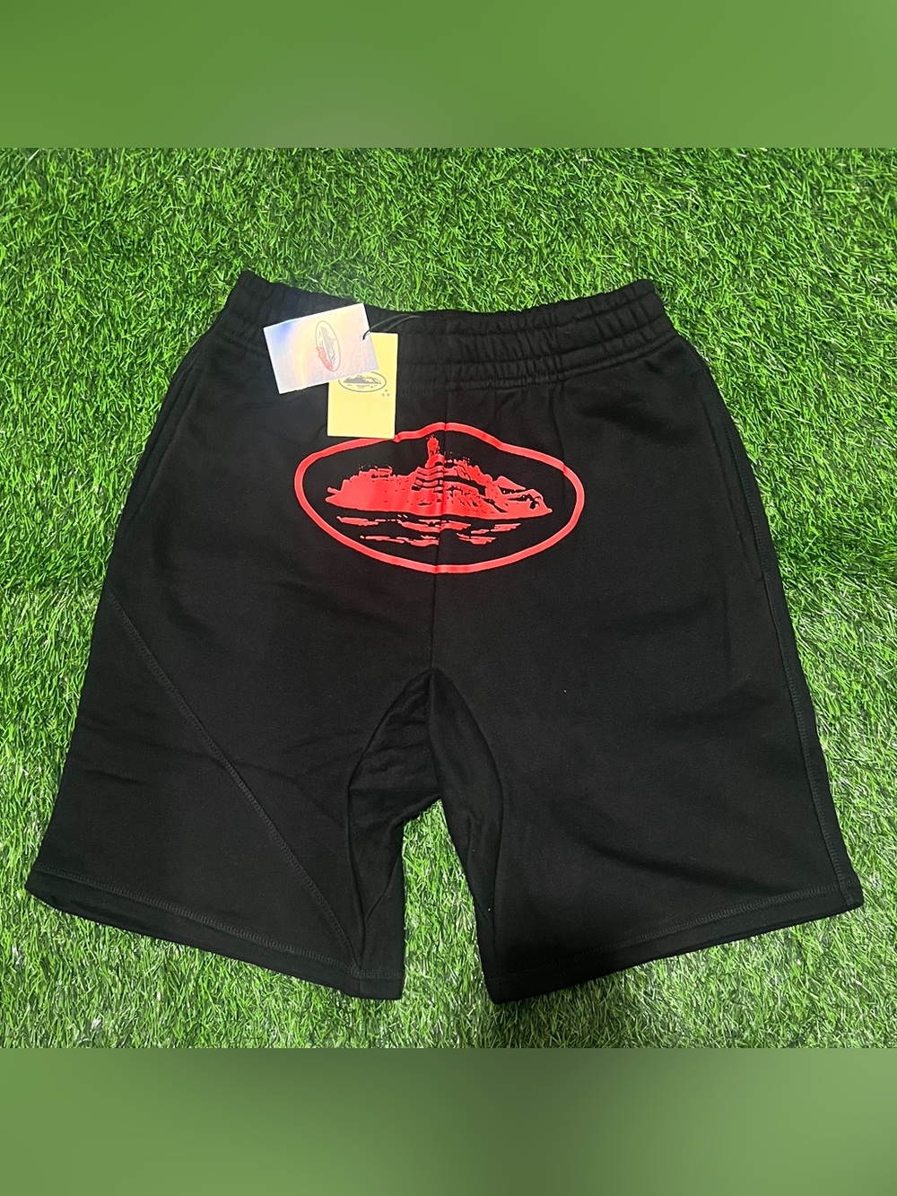 Black and Red Alcatraz shorts